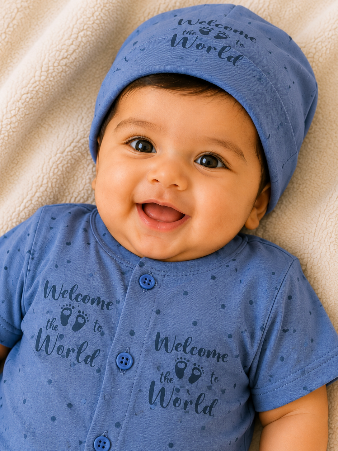 Blue Newborn Baby Baba Babies Cuddle Set 3 pcs