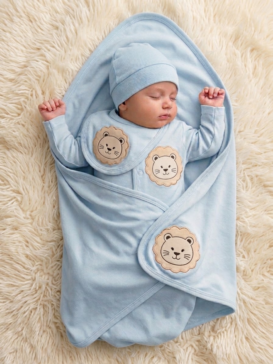 Newborn Premium (SkyBlue) Baby Baba Babies Cuddle Set 5 pcs