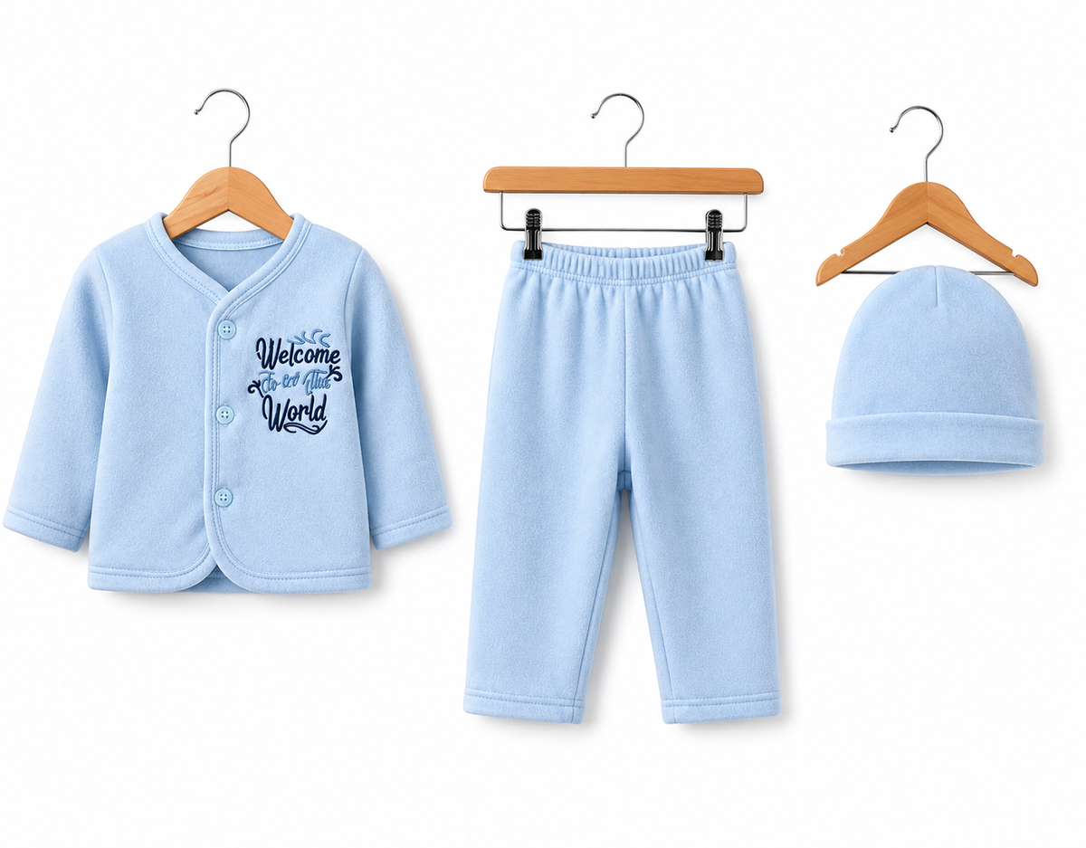Light Blue Newborn Baby Baba Babies Cuddle Set 3 pcs