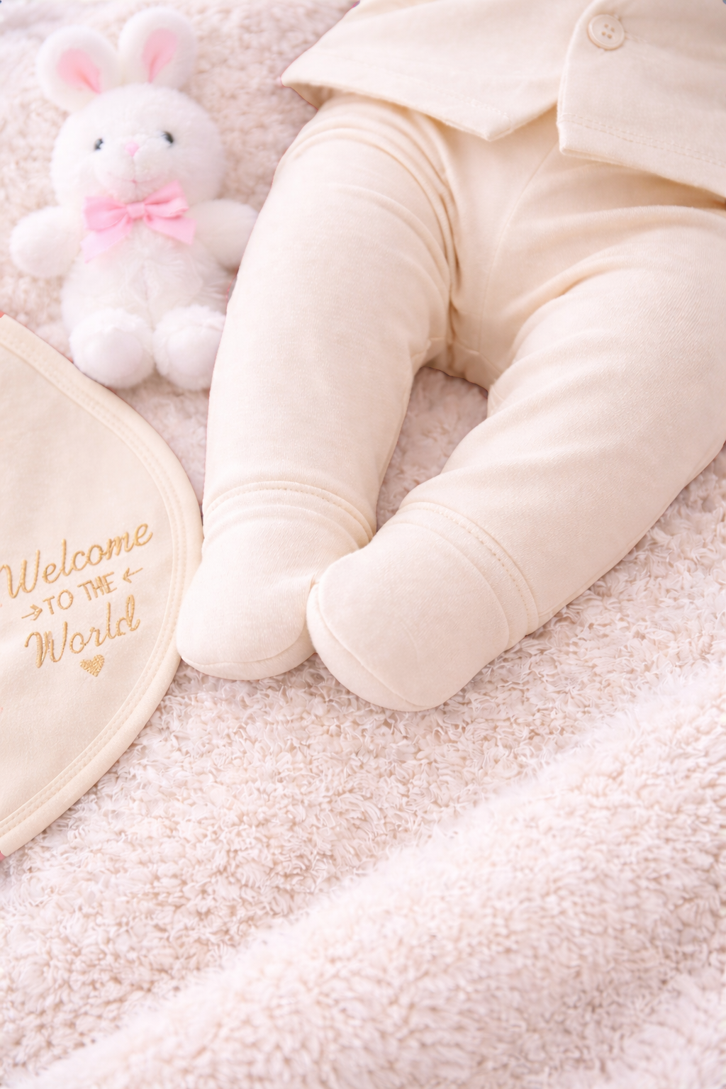 Cream Newborn Baby Baba Babies Cuddle Set 5 pcs