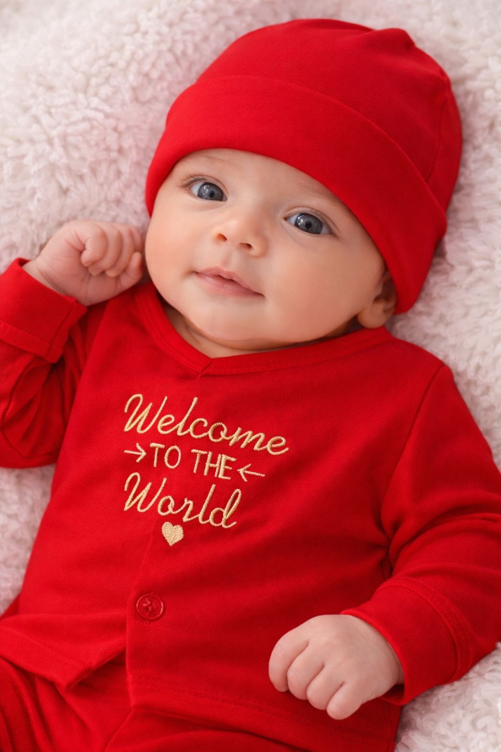 Red Newborn Baby Baba Babies Cuddle Set 5 pcs