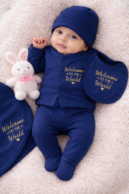 Navy blue Newborn Baby Baba Babies Cuddle Set 5 pcs