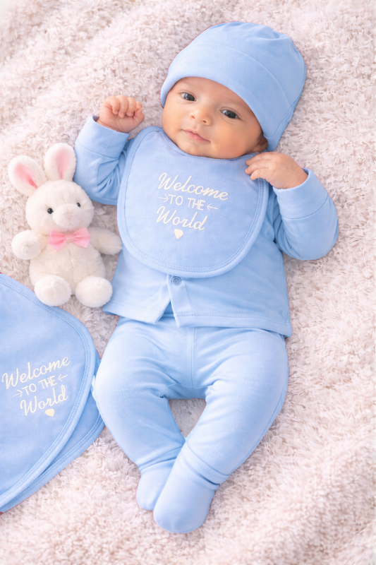 light blue  Newborn Baby Baba Babies Cuddle Set 5 pcs