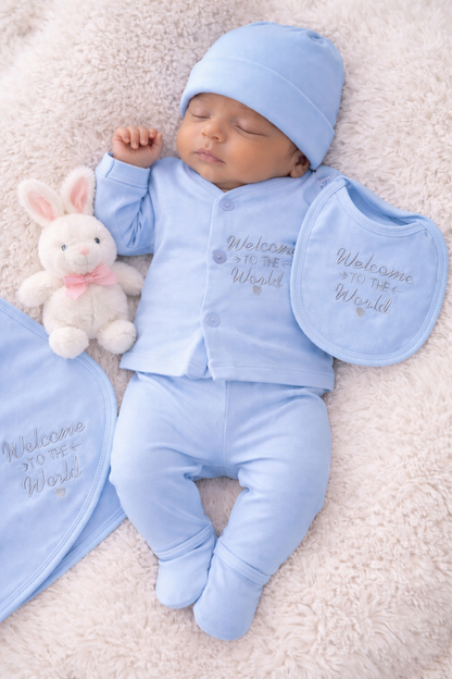 light blue  Newborn Baby Baba Babies Cuddle Set 5 pcs