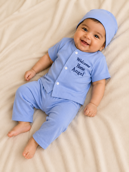 Light Blue Newborn Baby Baba Babies Cuddle Set 3 pcs
