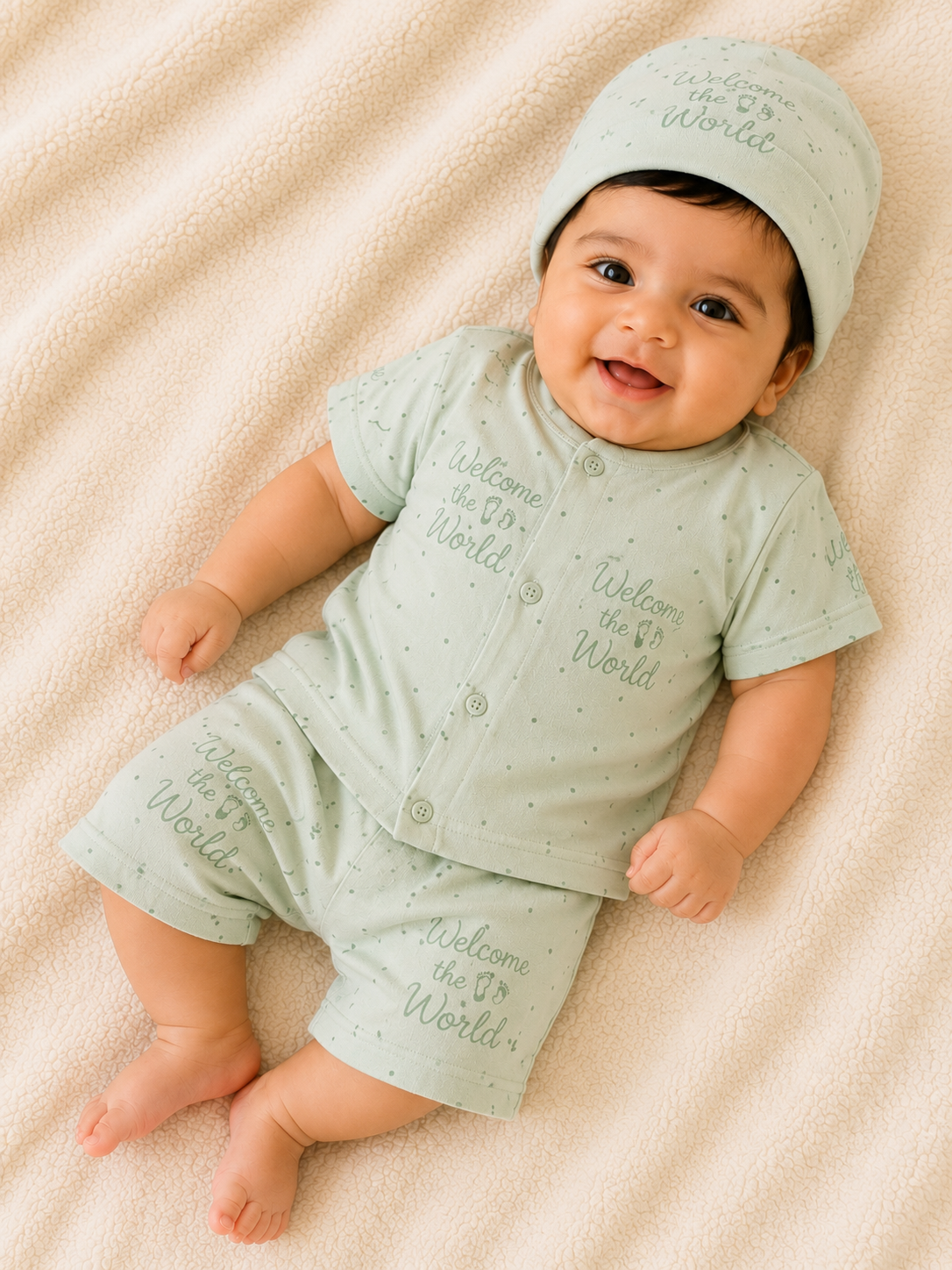 Mint Green Newborn Baby Baba Babies Cuddle Set 3 pcs