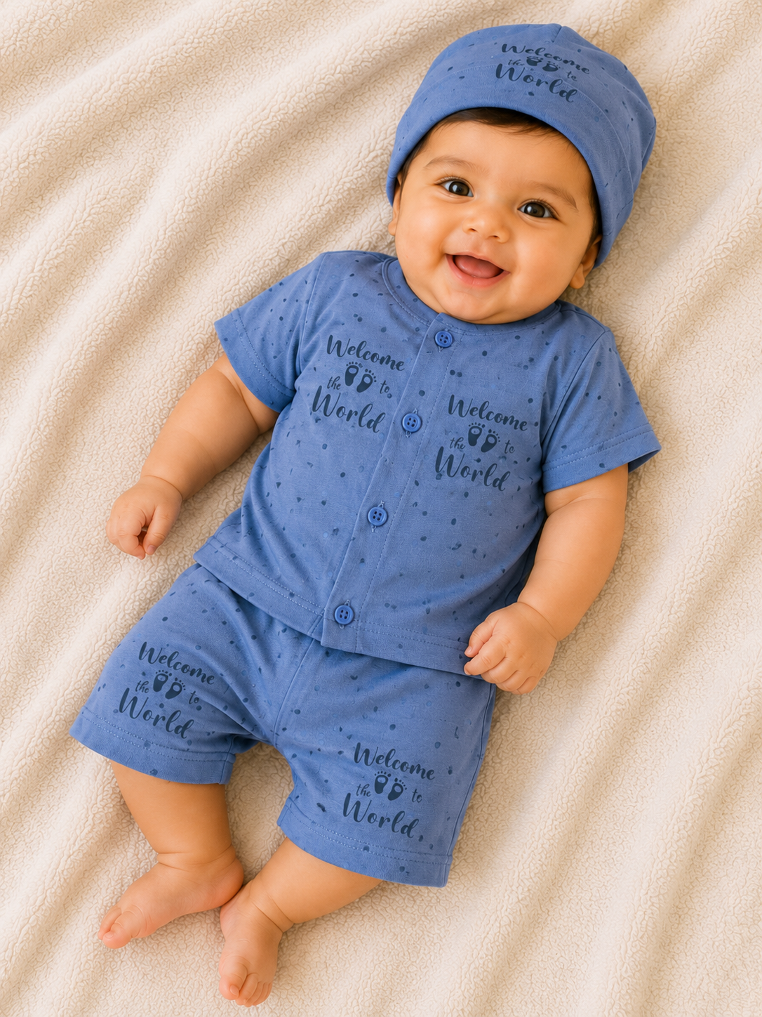 Blue Newborn Baby Baba Babies Cuddle Set 3 pcs