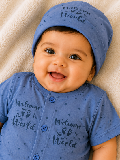 Blue Newborn Baby Baba Babies Cuddle Set 3 pcs