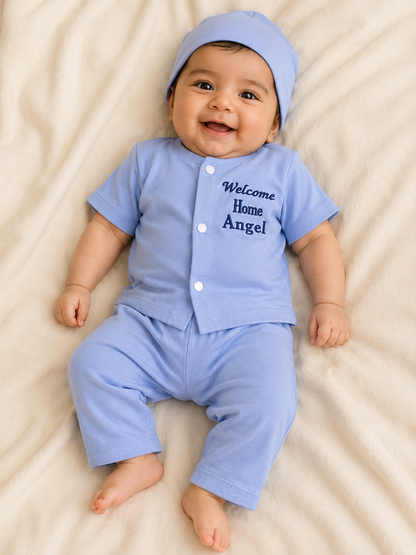 Light Blue Newborn Baby Baba Babies Cuddle Set 3 pcs