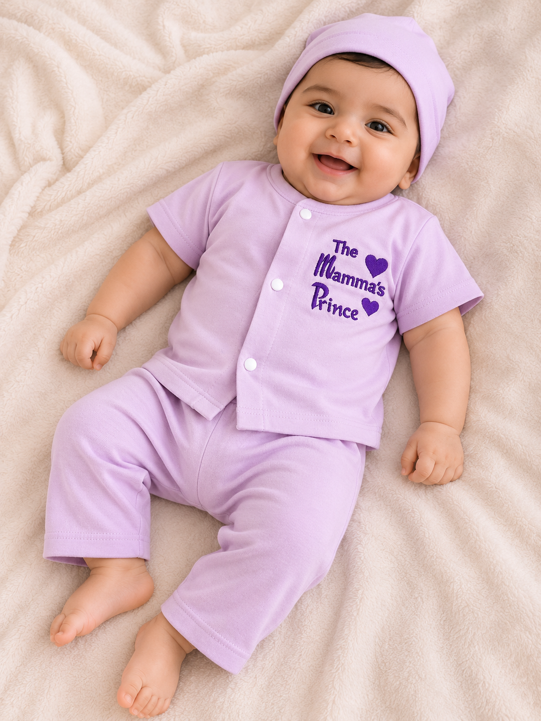 Light Purple Newborn Baby Baba Babies Cuddle Set 3 pcs