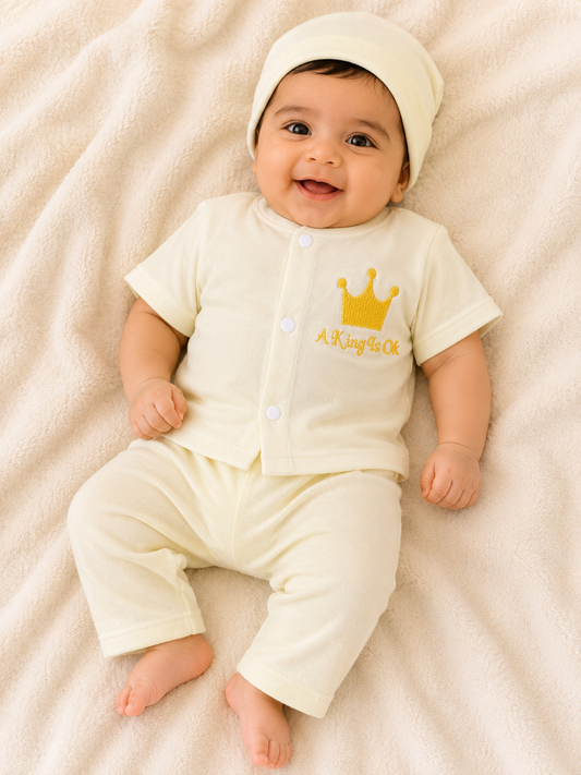 Cream Newborn Baby Baba Babies Cuddle Set 3 pcs