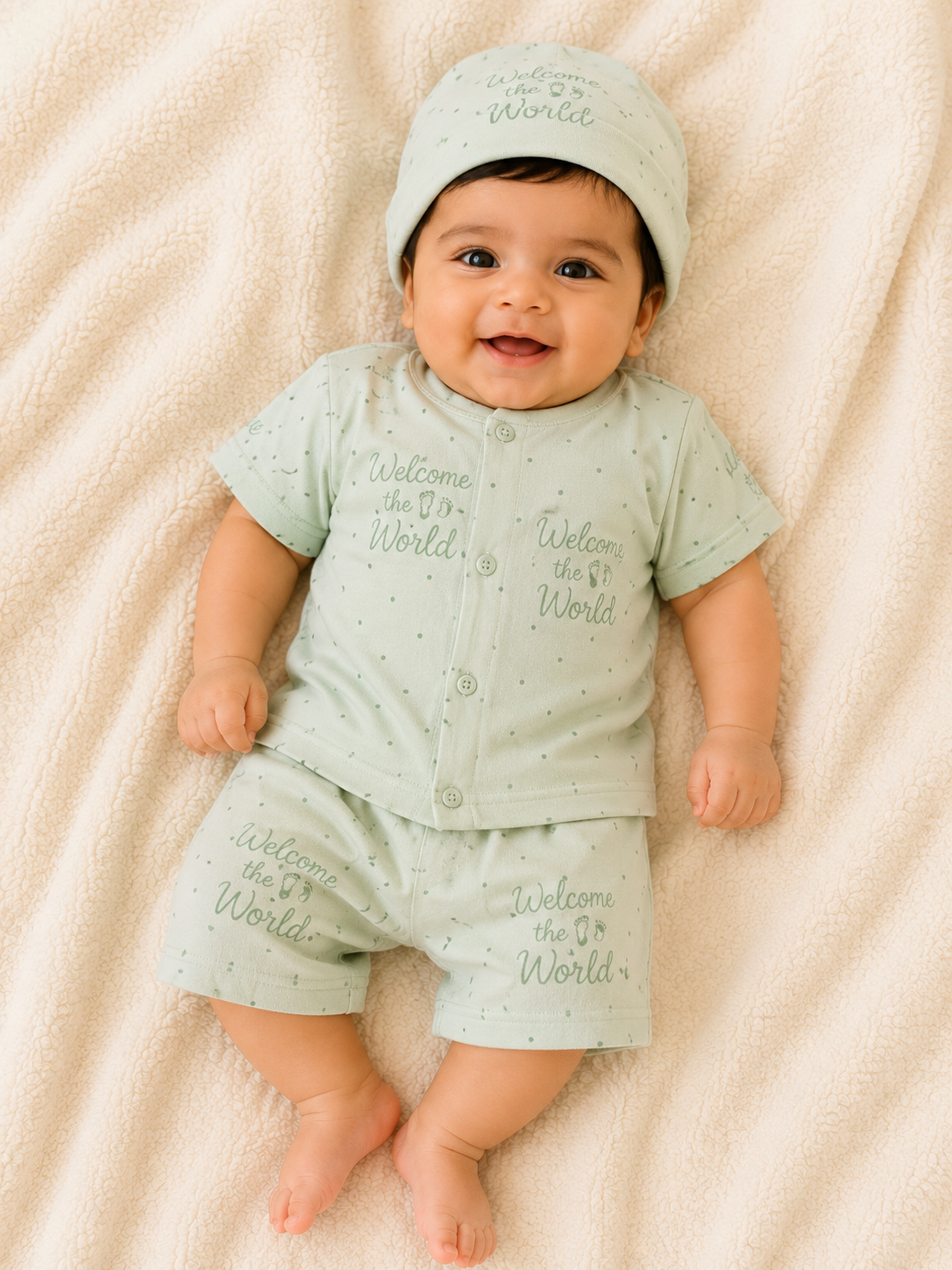 Mint Green Newborn Baby Baba Babies Cuddle Set 3 pcs