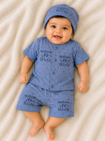 Blue Newborn Baby Baba Babies Cuddle Set 3 pcs