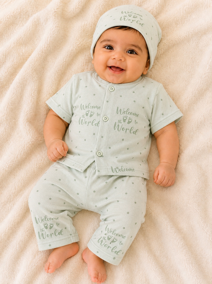 Mint Green Newborn Baby Baba Babies Cuddle Set 3 pcs