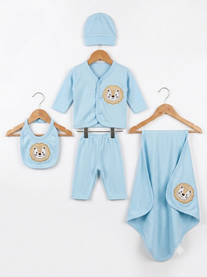 Newborn Premium (SkyBlue) Baby Baba Babies Cuddle Set 5 pcs