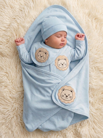 Newborn Premium (SkyBlue) Baby Baba Babies Cuddle Set 5 pcs