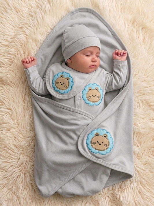 Newborn Premium (Grey) Baby Baba Babies Cuddle Set 5 pcs