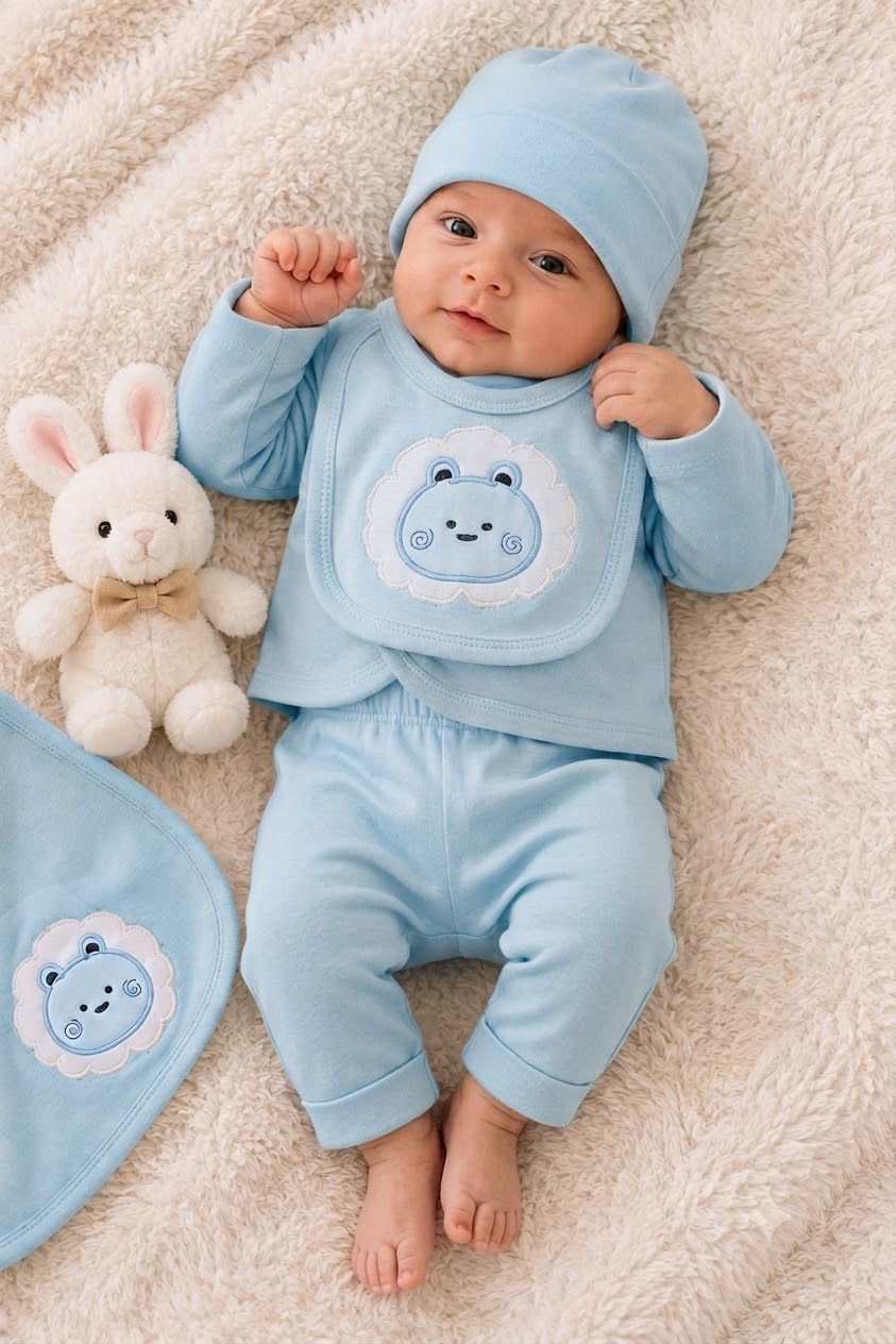 Newborn Premium (SkyBlue) Baby Baba Babies Cuddle Set 5 pcs