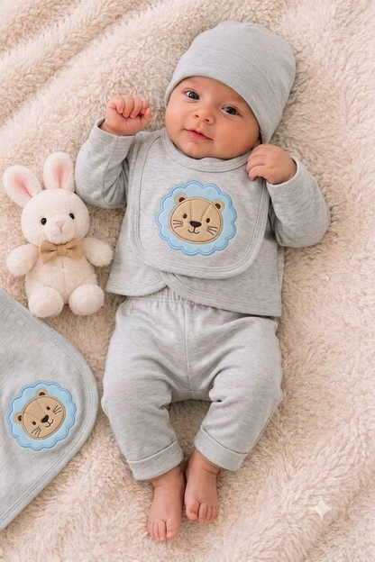 Newborn Premium (Grey) Baby Baba Babies Cuddle Set 5 pcs