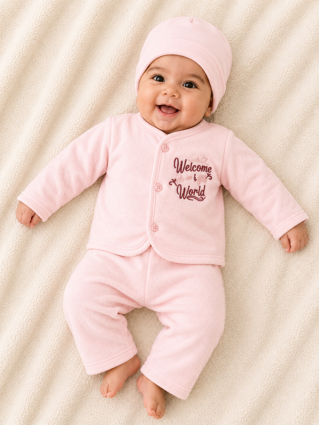 Baby Pink Newborn Baby Baba Babies Cuddle Set 3 pcs