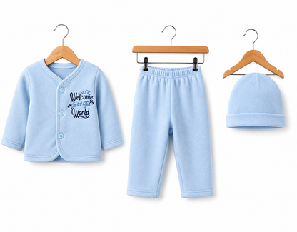 Light Blue Newborn Baby Baba Babies Cuddle Set 3 pcs