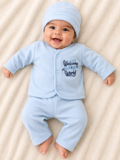 Light Blue Newborn Baby Baba Babies Cuddle Set 3 pcs